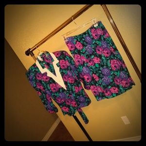 Vintage skirt and top with matching belt.